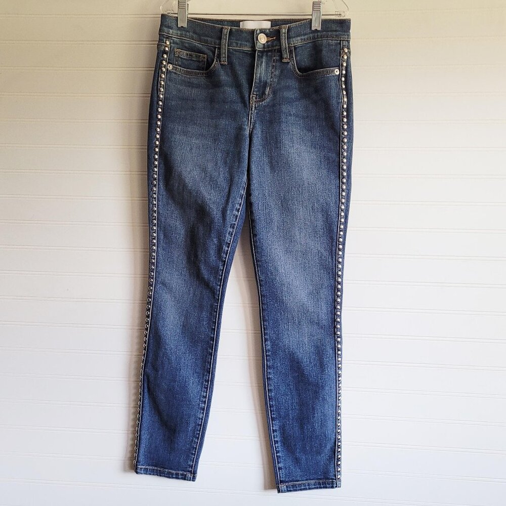 Current Elliott Jeans Womens Size 25 Blue Caballo Studded Skinny Cropped